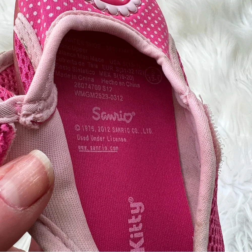 Hello Kitty Pink and White Polka Dot Velcro Girl’s Water Shoes